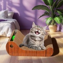 猫抓板带猫薄荷,可拆卸猫抓板带球,2 合 1 瓦楞猫抓板躺椅沙发替换装