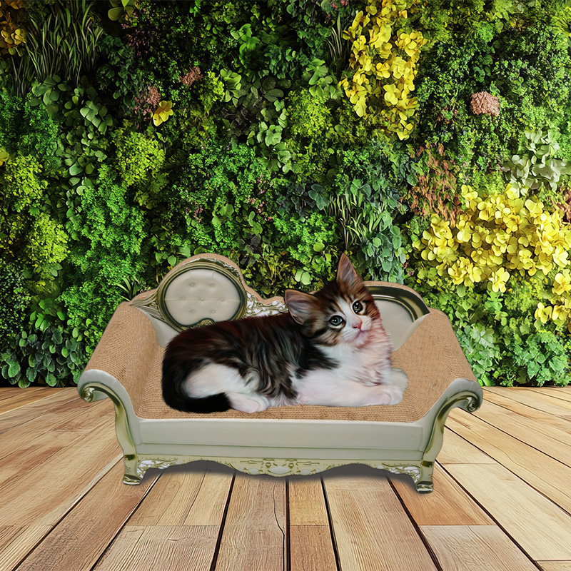 Corrugated cardboard scratcher large durable leisure cat sofa rest sofa bed cat scratching board, luxurious cat lounge bed with imitation concubine bed (including catnip)