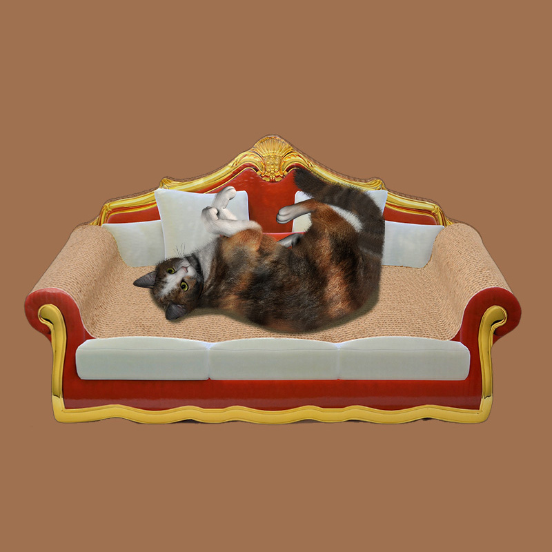Tappetino da graffio per gatti divano per gatti finto giocattolo per animali grande divano da graffio letto di cartone letto di cartone ondulato di alta qualità protezione dei mobili anti graffi (stile vintage)